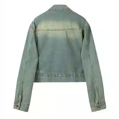 莫代尔 韩版百搭立领宽松做旧长袖牛仔外套 女款 浅蓝色