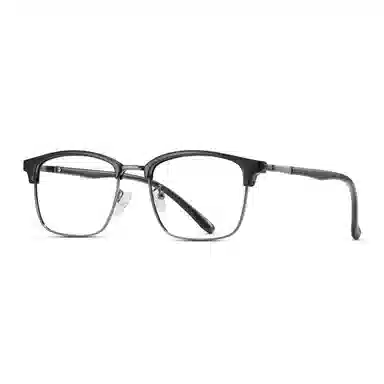 苍木优品 大脸可定制防雾防蓝光加宽圆脸宽脸大头胖子 合金 眉毛框/眉线框 光学镜架 男女同款情侣款 黑金 黑银 黑枪 黑色