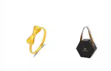 牧言 蝴蝶结戒指 复古简约小众高级感 在逃公主开口可调节磨砂素圈指环 戒指 女款