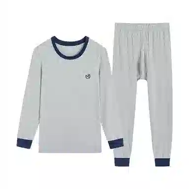 贴身领域 抗菌时尚纯棉印花亲肤透气可外穿长袖长裤秋衣秋裤打底内衣保暖套装 男款