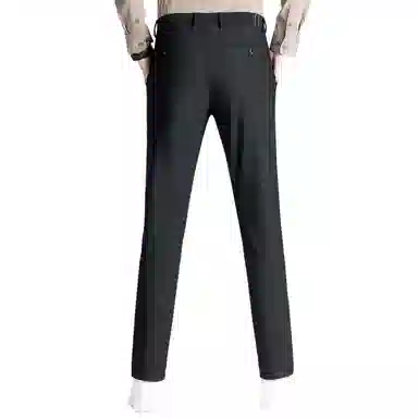 富铤 四面弹美式复古简约纯色中腰拉链基础款商务舒适百搭直筒休闲西装裤 男款