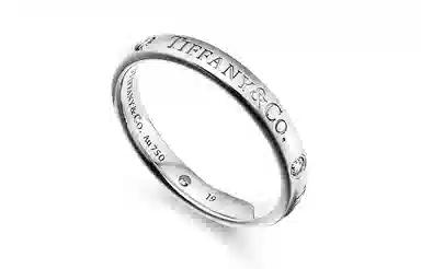 Tiffany & Co. Letter Engraved Ring Silver
