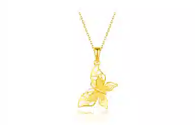 曼卡龙  蝶影霓裳挂坠 足金 黄金吊坠 女款