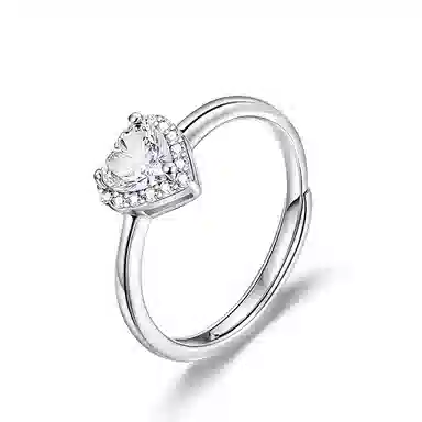 FANCI Love Heart Adjustable Ring Set S925 Silver