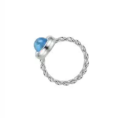 黑鱼岛 甜蜜糖果 多巴胺 蓝色 玻璃铜 戒指 女款 送女生