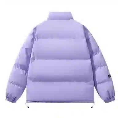 三体 不要回答系列 美式宽松保暖柔软舒适简约字母印花纯色百搭基础款防风防水防寒加厚立领开衫潮牌棉服 男女同款