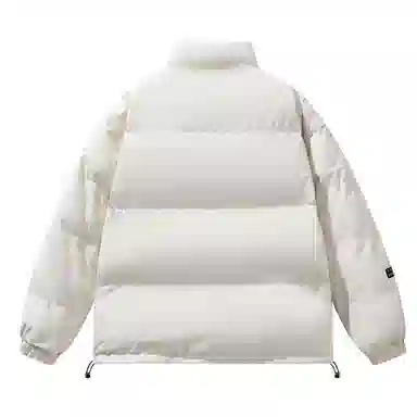 三体 不要回答系列 美式宽松保暖柔软舒适简约字母印花纯色百搭基础款防风防水防寒加厚立领开衫潮牌棉服 男女同款