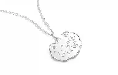 曼卡龙  百福锁 小众设计 民族风国风高级感 银 吊坠 儿童款