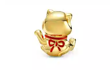 Pandora Shine Lucky Cat Charm Gold