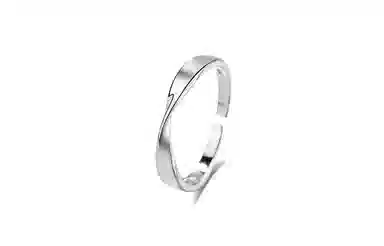 牧言 冷淡风简约小众设计高级感 光面素圈交织对戒开口可调节指环 合金 莫比乌斯戒指 男女同款情侣款