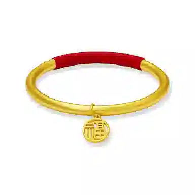 重庆金店 国潮新中式轻奢精致简约小众设计高级感古法新中式复古福牌 合金 手镯 男女同款情侣款