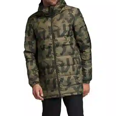 adidas Reversible Down Coat Olive Brown