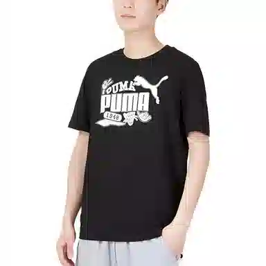 PUMA Logo Crewneck T-Shirt Black
