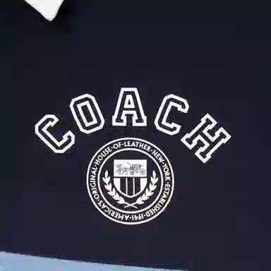 COACH Striped Detail Pullover Polo