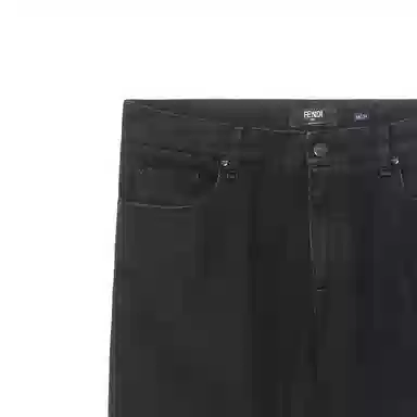 Fendi Logo Straight Jeans Black