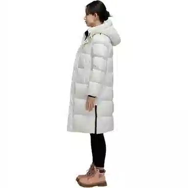 羽物 白鸭绒抗寒超厚过膝中长款羽绒服 男女同款