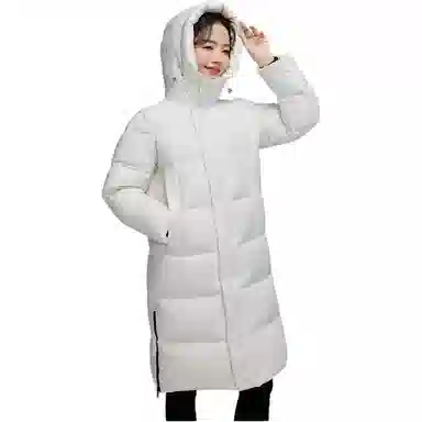 羽物 白鸭绒抗寒超厚过膝中长款羽绒服 男女同款