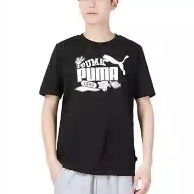 PUMA Logo Crewneck T-Shirt Black