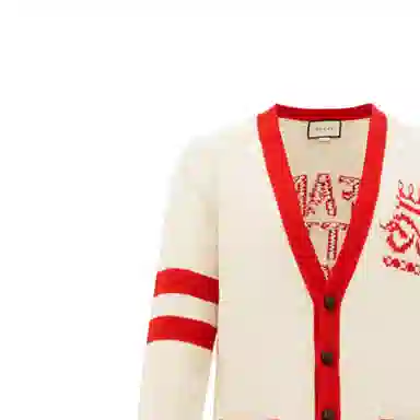 Gucci Embroidered Logo Knit Sweater White