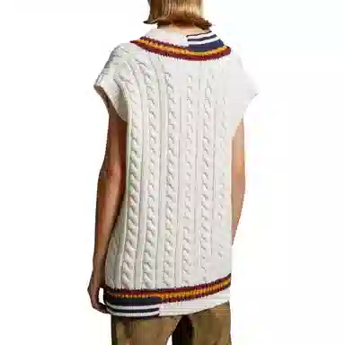 Moncler x Palm Angels FW23 V-Neck Wool Knit Vest White