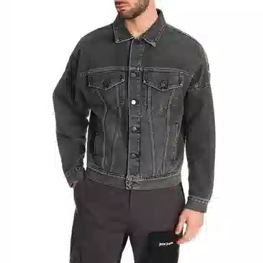 PALM ANGELS Printed Logo Denim Jacket logo
