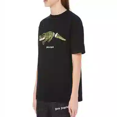 Palm Angels Crocodile Print T-Shirt Black