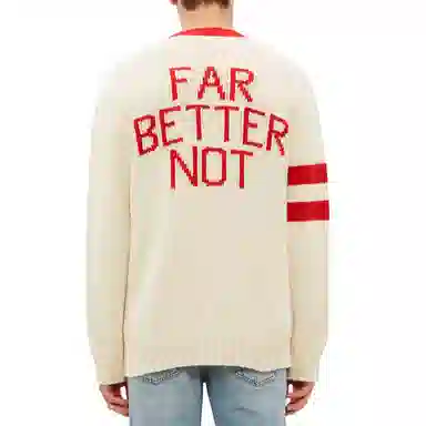 Gucci Embroidered Logo Knit Sweater White