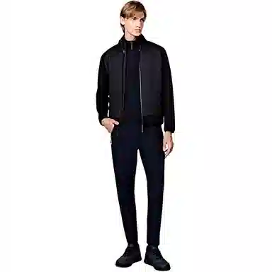 比音勒芬 纯色立领休闲棉服 男款 黑色