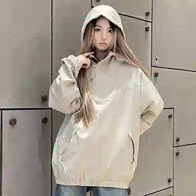 BTK Reflective Letter Print Hoodie Jacket