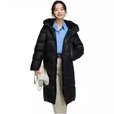 羽物 白鸭绒抗寒超厚过膝中长款羽绒服 男女同款