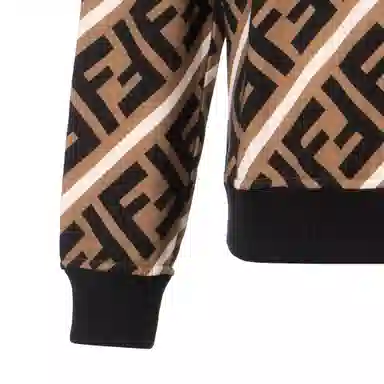 Fendi Letter Print Crewneck Sweatshirt Brown
