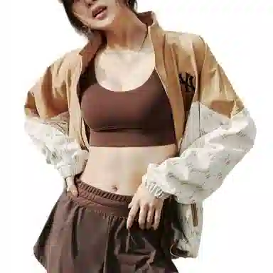 MLB Yankees Monogram Zip Jacket Cream