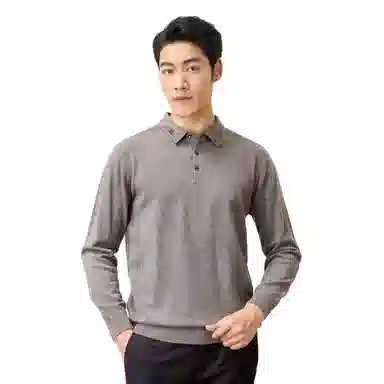 恒源祥 纯色套头翻领毛衣 男款