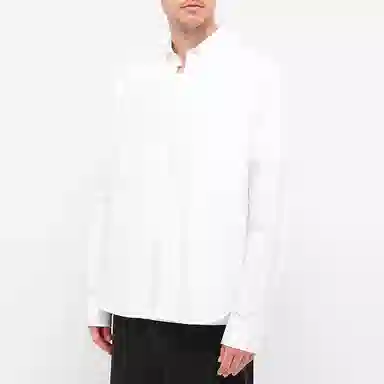 KENZO FW21 Logo Embroidered Long Sleeve Shirt White