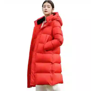 羽物 白鸭绒抗寒超厚过膝中长款羽绒服 男女同款