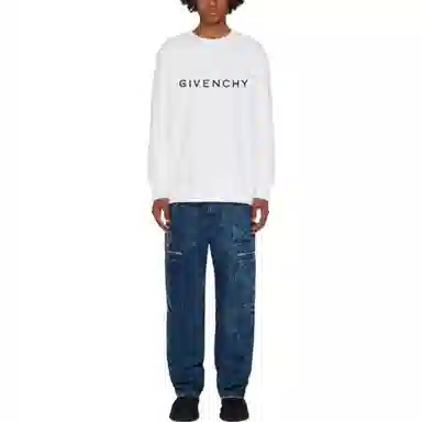 Givenchy SS23 Logo Print Crewneck Sweatshirt White