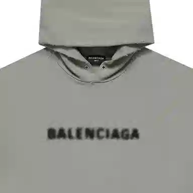 Balenciaga Logo Hoodie Gray Loose Fit Men