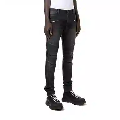 Balmain Distressed Jeans Black