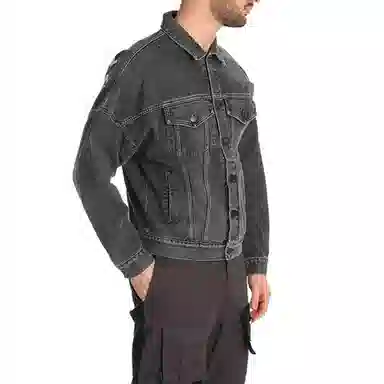 PALM ANGELS Printed Logo Denim Jacket logo