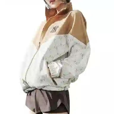 MLB Yankees Monogram Zip Jacket Cream