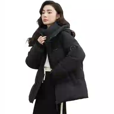 鸭鸭 纯色可脱卸帽拉链长袖加厚羽绒服 男款