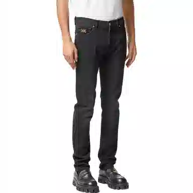 Versace Logo Slim Jeans Grey