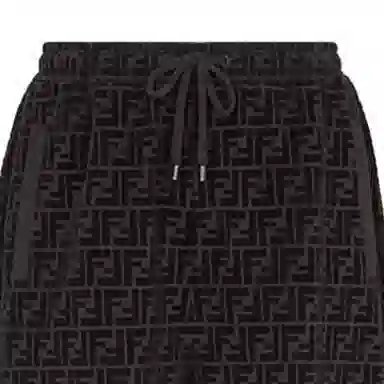 Fendi Logo Print Drawstring Shorts