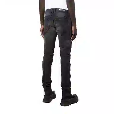 Balmain Distressed Jeans Black