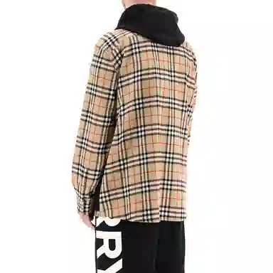 Burberry SS21 Classic Check Logo Hoodie Jacket Black