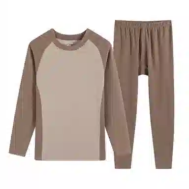 贴身领域 青少年德绒初中高中学生秋衣秋裤棉毛衫内衣保暖套装 男款