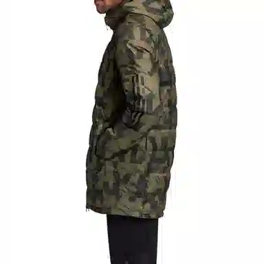 adidas Reversible Down Coat Olive Brown