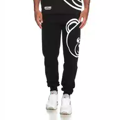 MOSCHINO Bear Logo Drawstring Pants Black