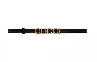 Gucci Logo Leather Belt Black