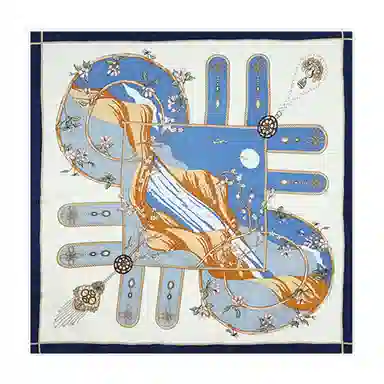 上海故事 加大真丝大方巾 桑蚕丝 丝巾 女款 温婉花意